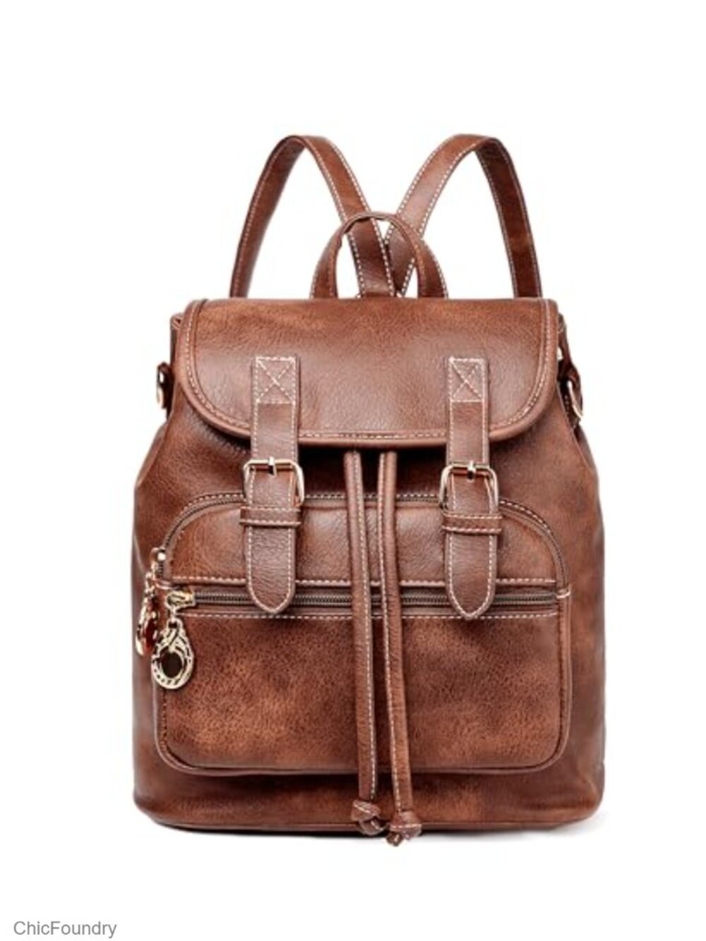 Vegan Leather Mini Backpack Purse for Women, Small Travel Daypack